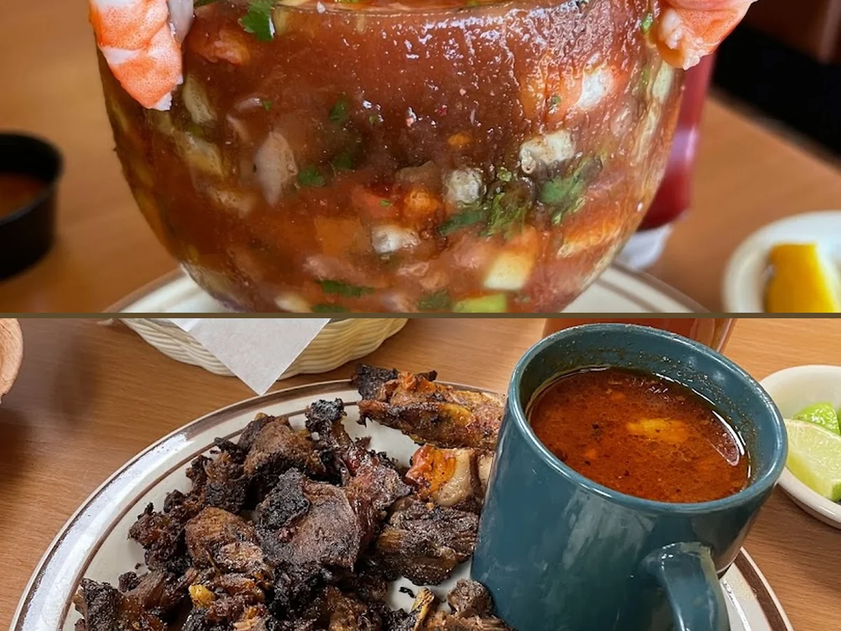 Mexican restaurant dining room with table service