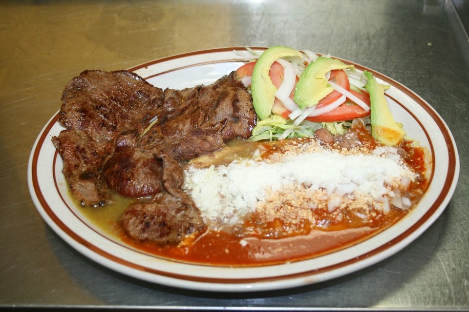 Mexican restaurant dining room with table service